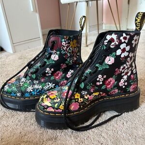 Dr. Martens Black Combat Boots with Chunky Sole